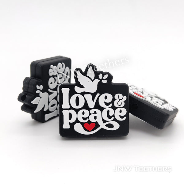 Love & Peace silicone focal beads