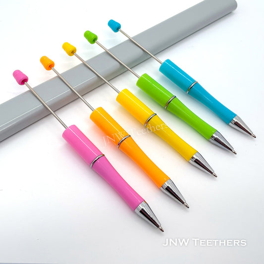 Pack 20 Plastic Beadable Pens in Macaron Colors - Pattern C