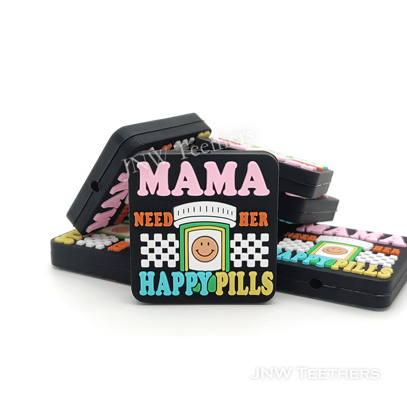 Mama needs her happy pills silicone focal beads