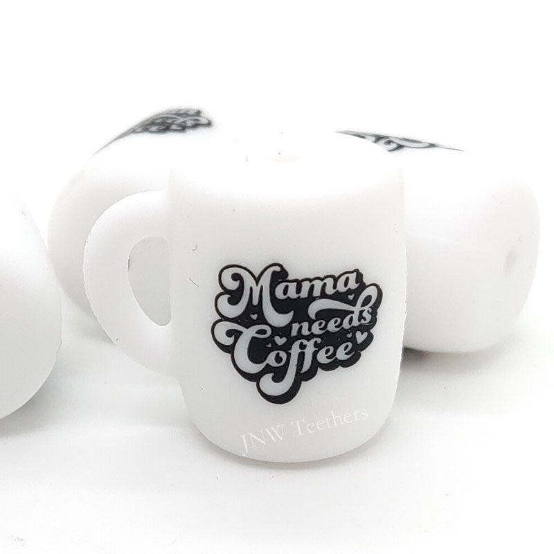 JNWTeethers Mama needs coffee printed coffee mug silicone beads wholesale