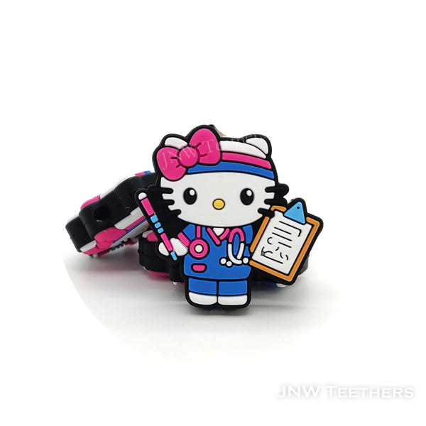 Medical assistant Kitty cat silicone focal beads