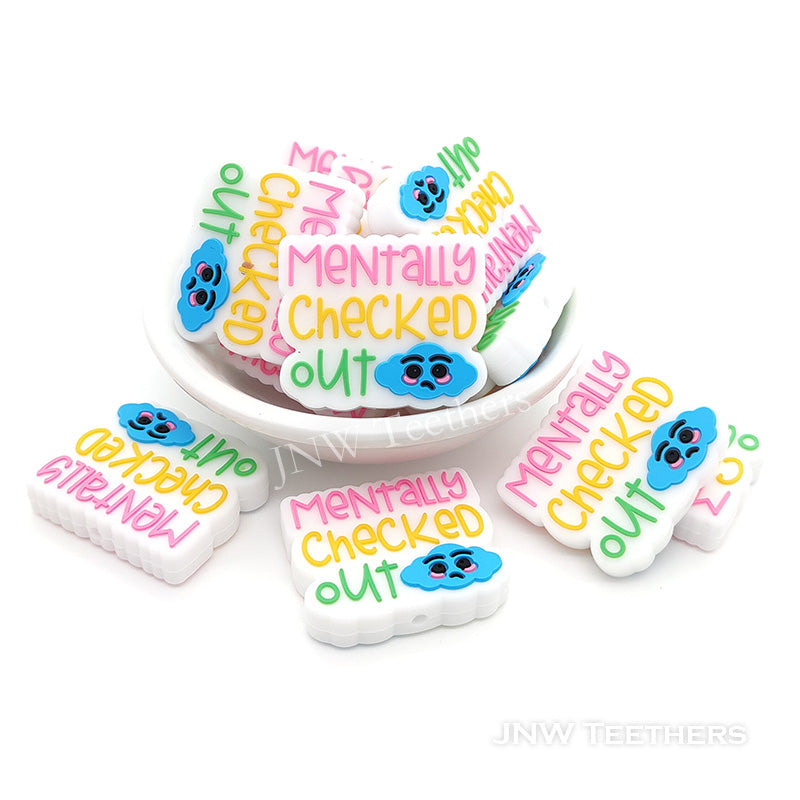 Mentally checked out blue cloud silicone focal beads