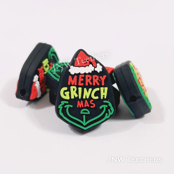 Christmas Grinch silicone focal beads
