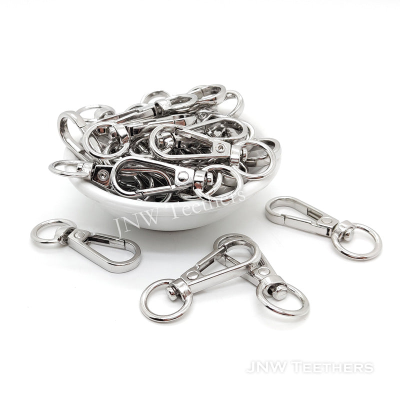 silver 42mm Metal Plated Swivel Clips