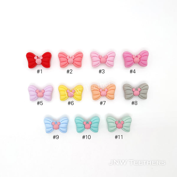 Mouse head bowknot silicone focal beads