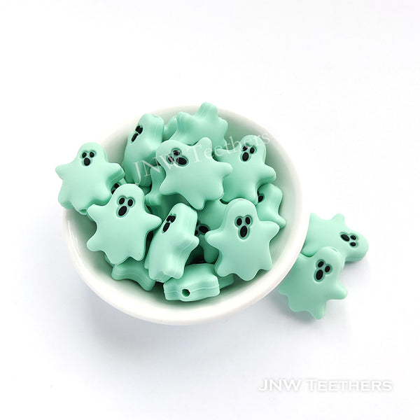 ghost silicone focal beads mint