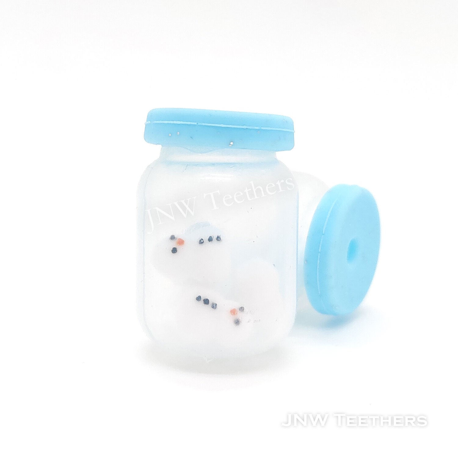 3D mini snowman in soft bottle silicone beads