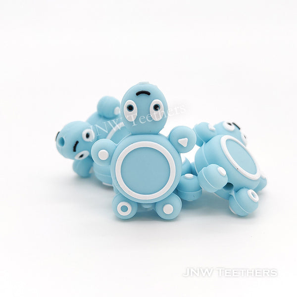 Turtle silicone focal beads blue