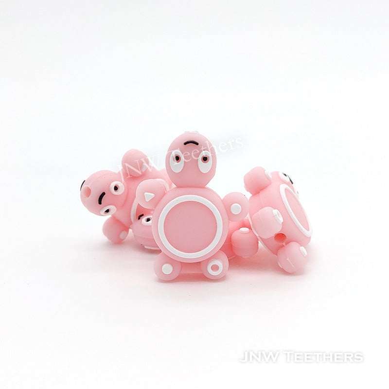 Turtle silicone focal beads pink