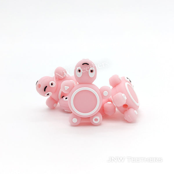 Turtle silicone focal beads pink