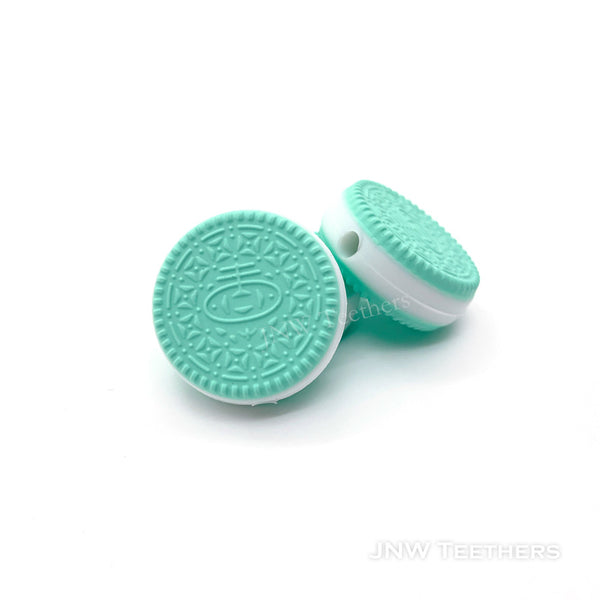 Turquoise Biscuit silicone focal beads