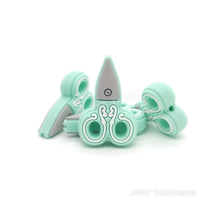 Mint Scissor Silicone Focal Beads