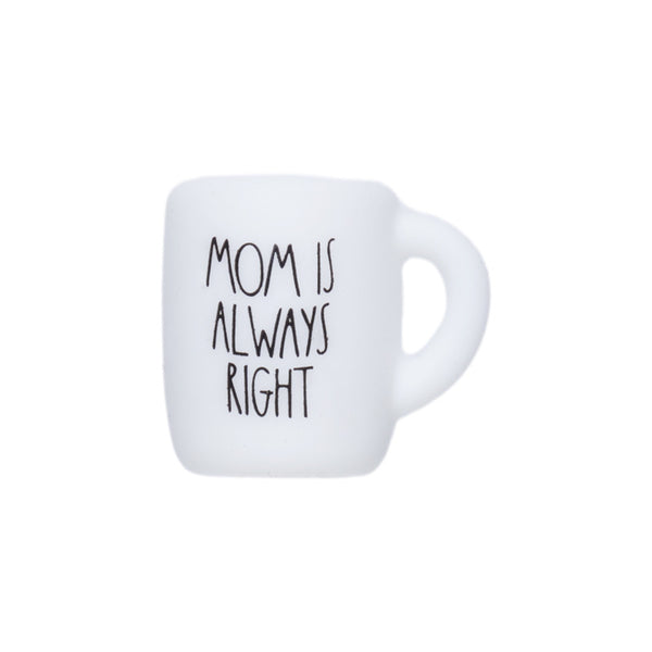 Mom is always right printed coffee mug silicone beads wholesale