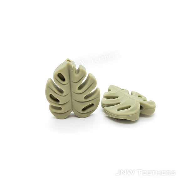 Monstera leaf silicone beads lint