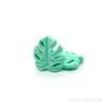 Monstera leaf silicone beads mint