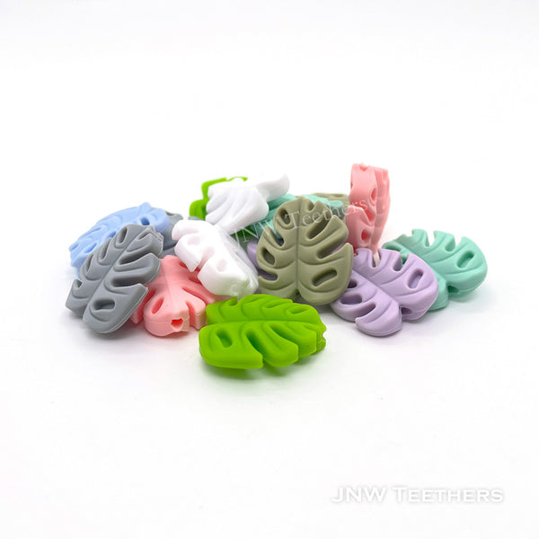 Monstera leaf silicone beads