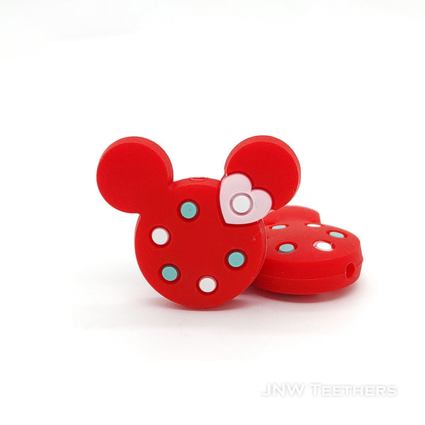 Mouse head silicone focal beads red