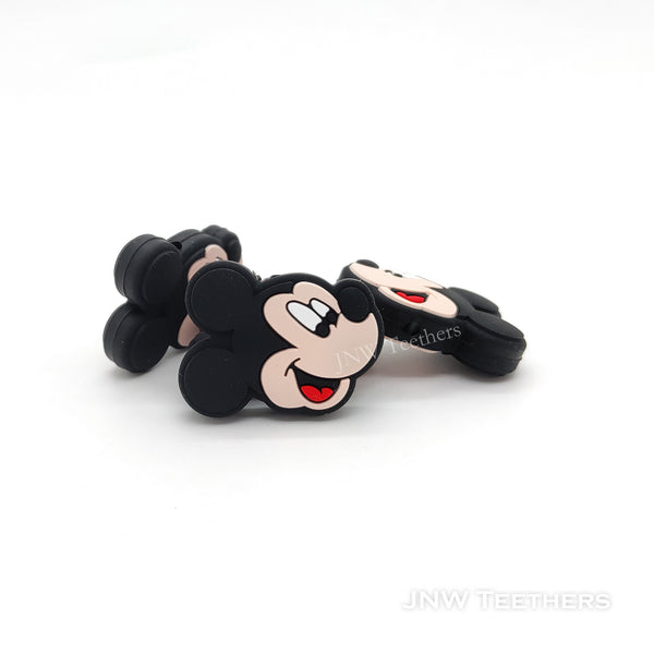 Black Mouse Head Silicone Focal Beads