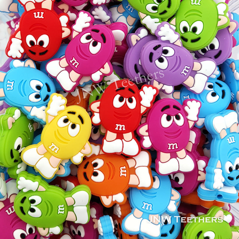 Colorful Candy with Smiling Face Silicone Focal Beads