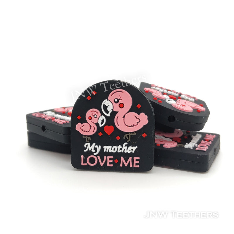 My mother love me flamingo silicone focal beads