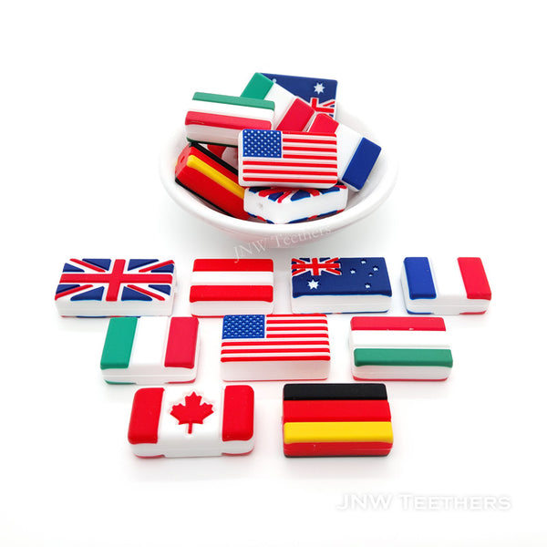 National flag silicone focal beads
