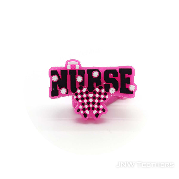 Nurse leopard bowknot silicone focal beads