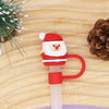 Christmas Santa Claus Silicone Straw Topper Covers
