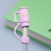 Light Purple Tea Cup Shape Silicone Straw Topper Covers