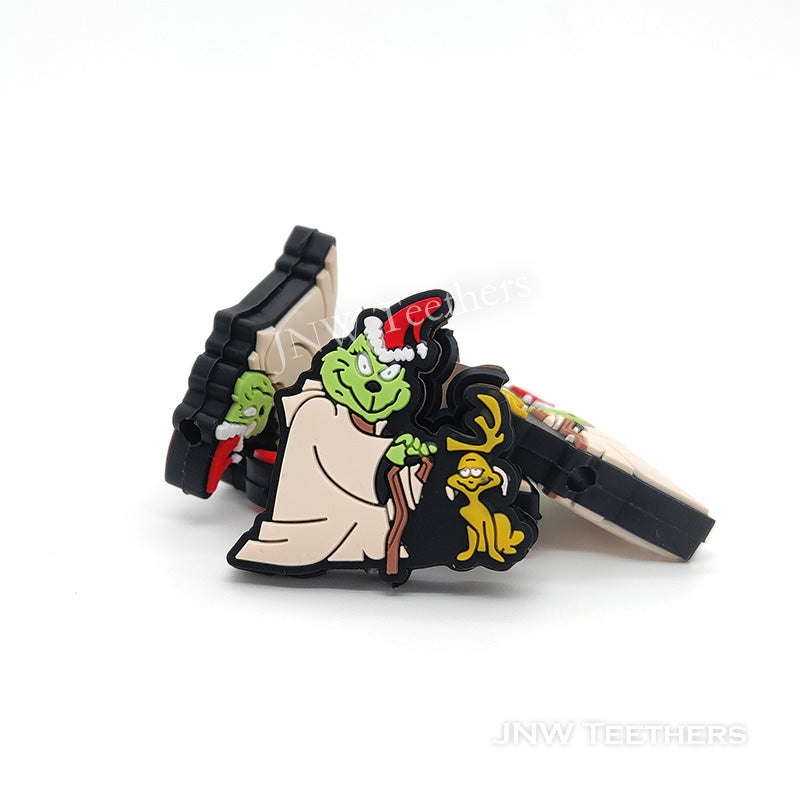 Old man grinch and dog silicone focal beads