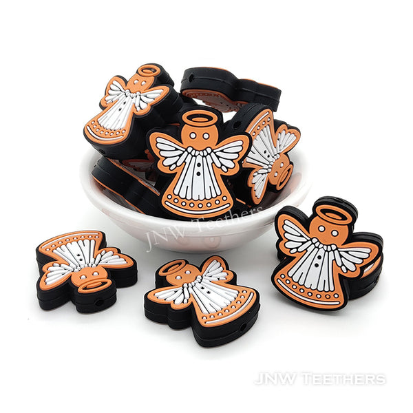 Orange angel silicone focal beads