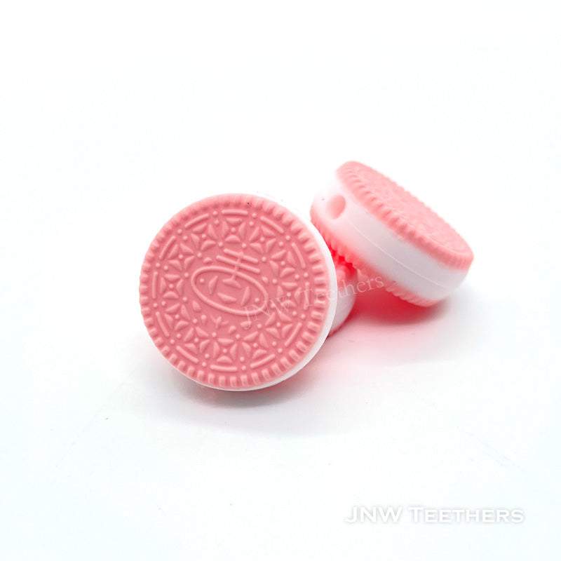 Pink Biscuit silicone focal beads
