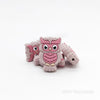 Pink owl silicone focal beads
