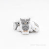 White owl silicone focal beads