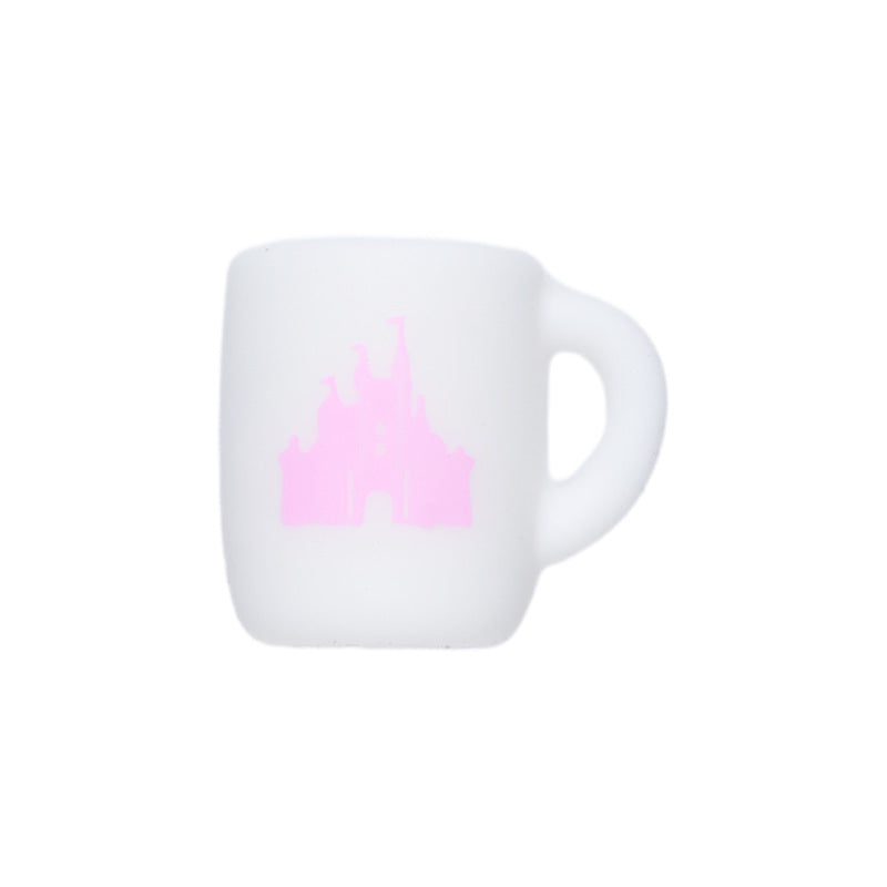 JNWTeethers Pink castle printed coffee mug silicone beads wholesale