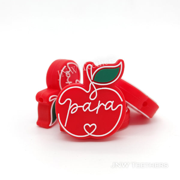Para red apple silicone focal beads