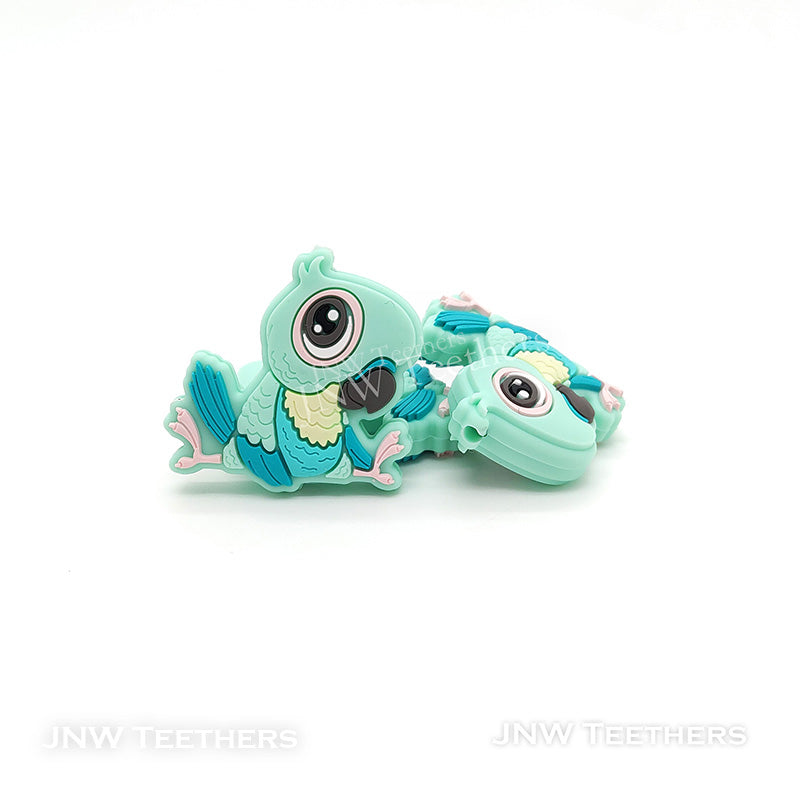 Mint  Silicone Parrot Focal Beads