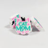 Paw print cat mom silicone focal beads white