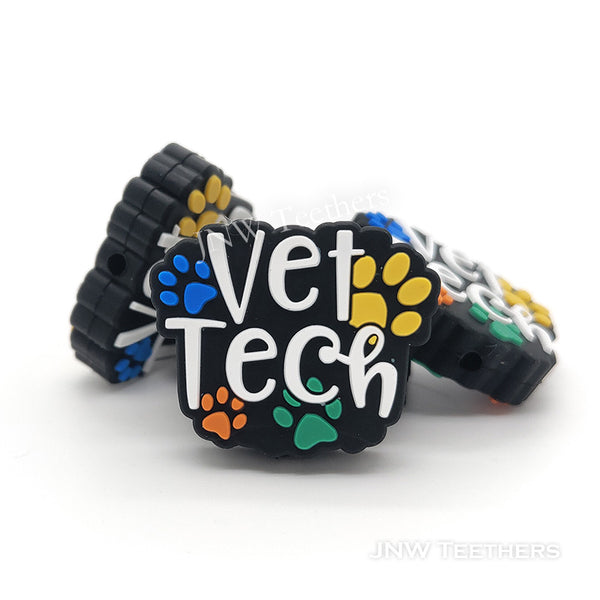 Vet Tech Paw silicone focal beads