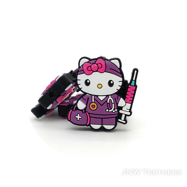 Phlebotomist Kitty cat silicone focal beads
