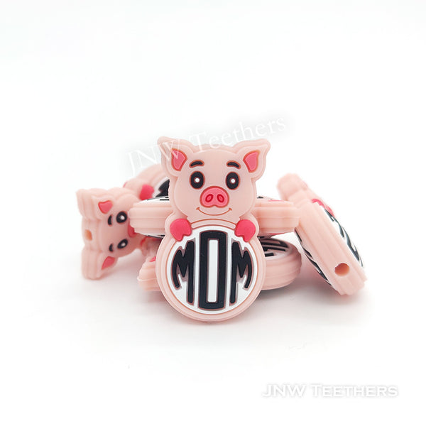 Pig Mom silicone focal beads