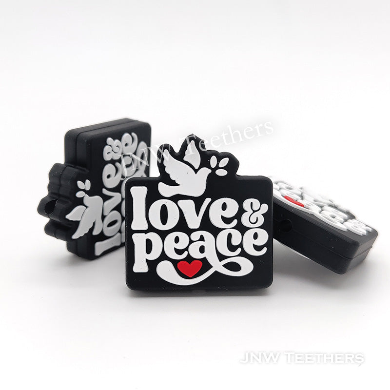 Pigeon love & peace silicone focal beads