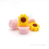 Pink Sunflower in Pot Silicone Focal Beads