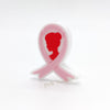 Pink breast cancer awareness ribbon silicone focal beads