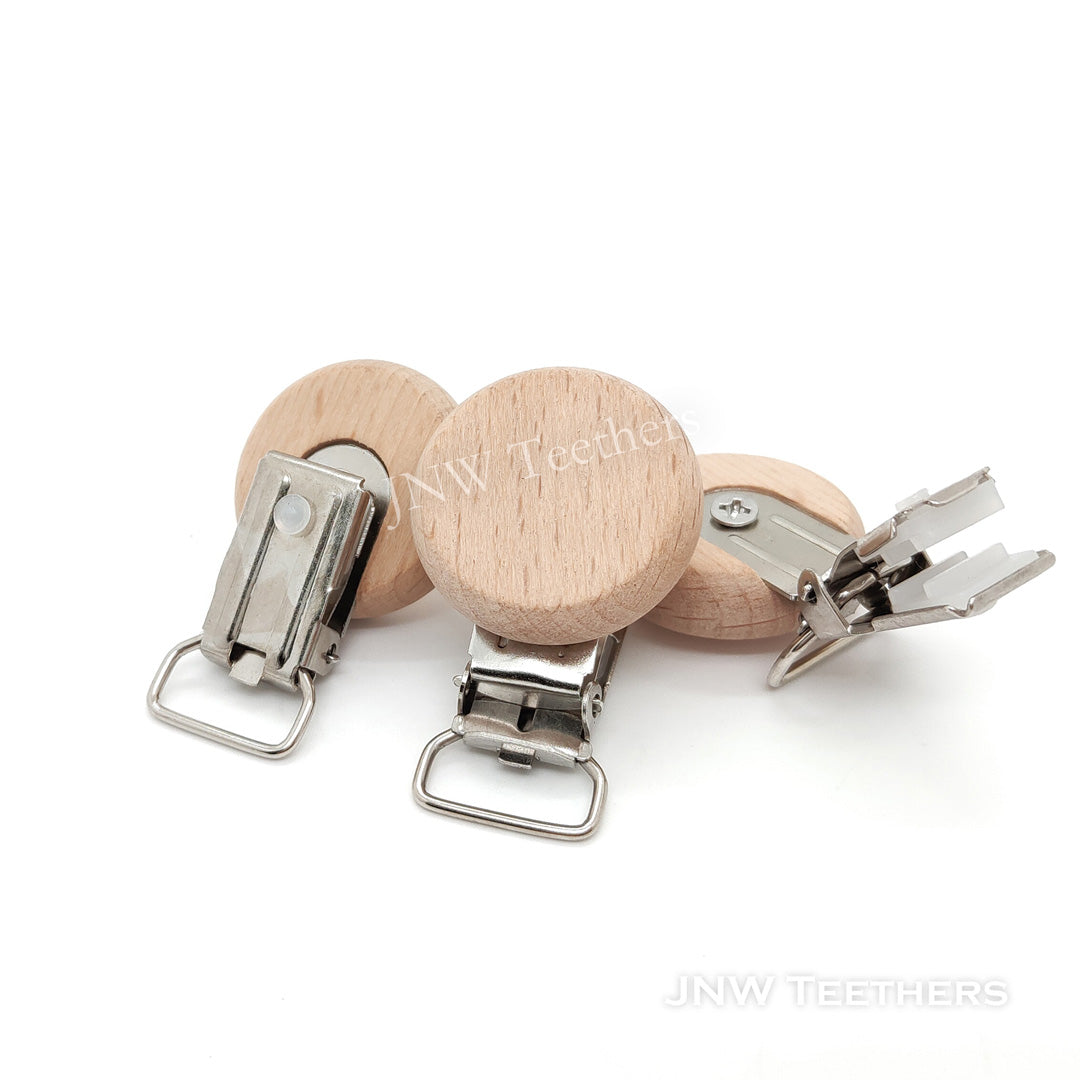 Pack 10 30mm Plain Wooden Round Clip