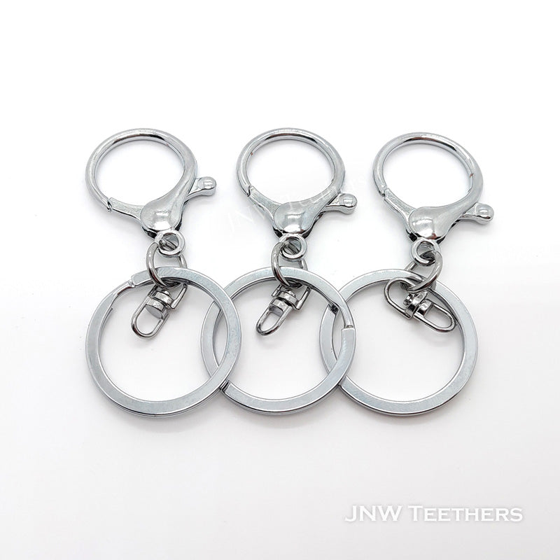 Pack 10 Plated Metal Key Ring with Lobster Clasps
