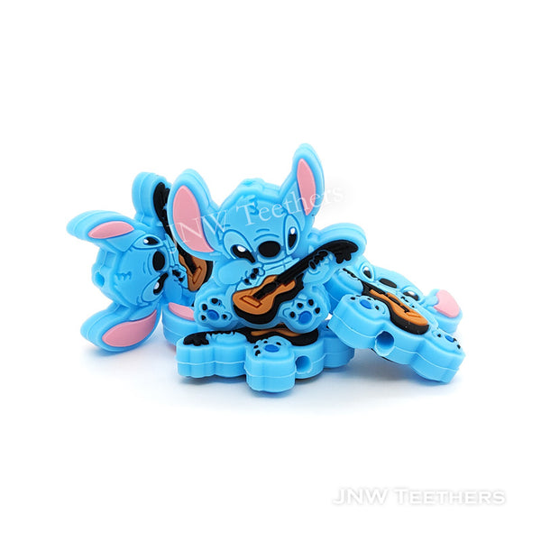 Stitch Playing Guitar Silicone Focal Beads