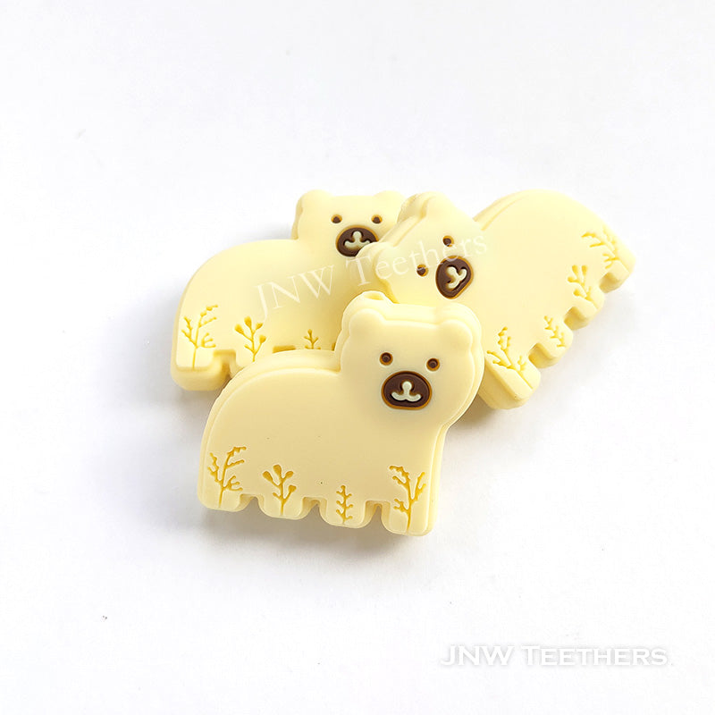 Pack 5 Polar Bear Silicone Focal Beads