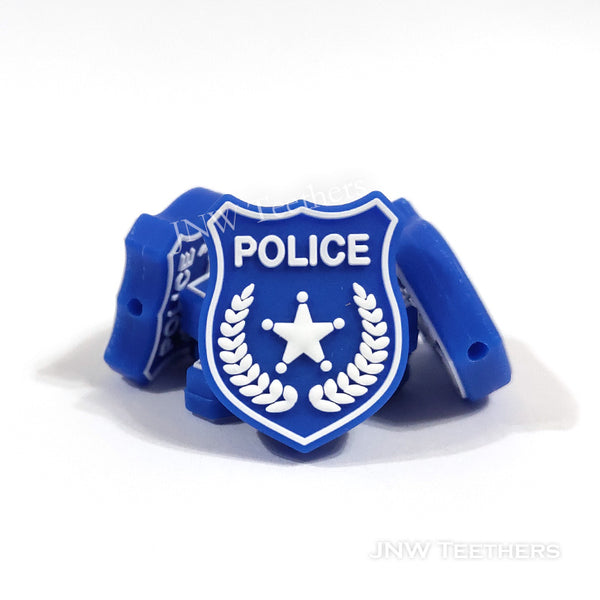 Police badge silicone focal beads