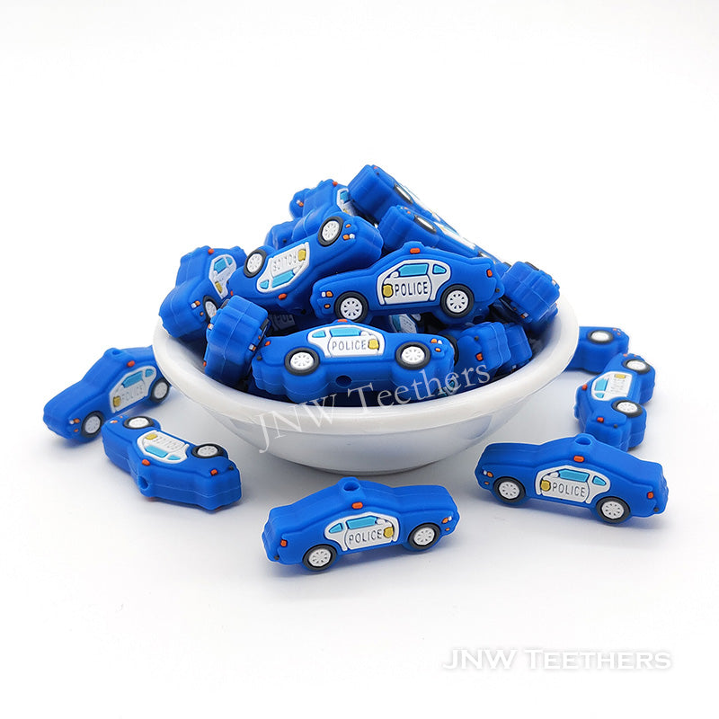 Police Car Silicone Focal Beads