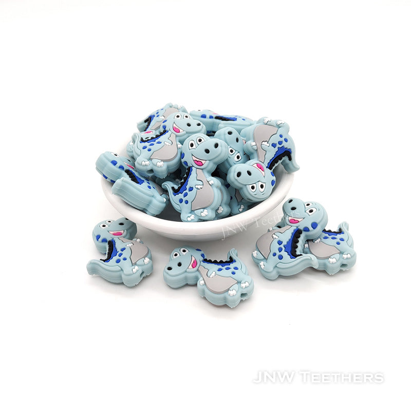 blue dino beads silicone
